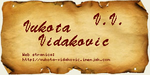 Vukota Vidaković vizit kartica